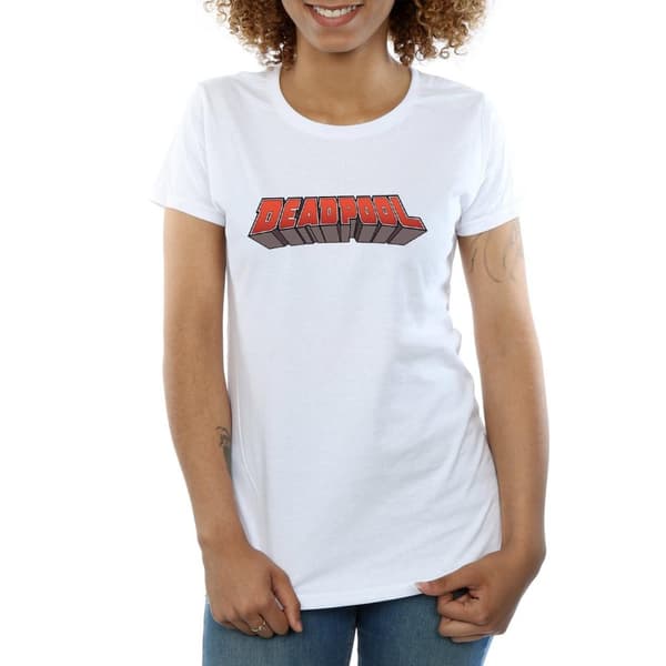 Marvel Womens/Ladies Deadpool Text Logo Cotton T-Shirt