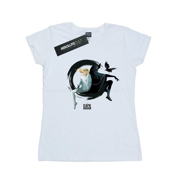 Marvel Womens/Ladies Cloak And Dagger Ink Circle Cotton T-Shirt White S