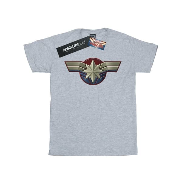 Marvel T-shirt med bröstemblem från Captain Marvel för pojkar