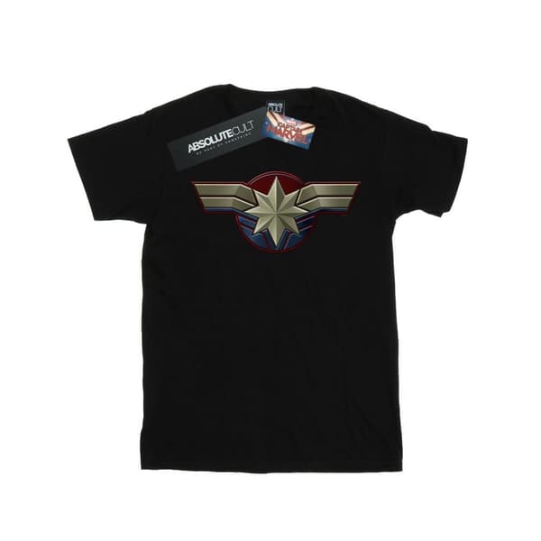 Marvel T-shirt med bröstemblem från Captain Marvel för pojkar