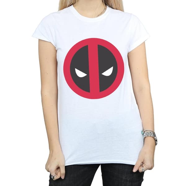 Marvel Dam/Tjej - Deadpool - T-shirt i bomull med stor ren logotyp