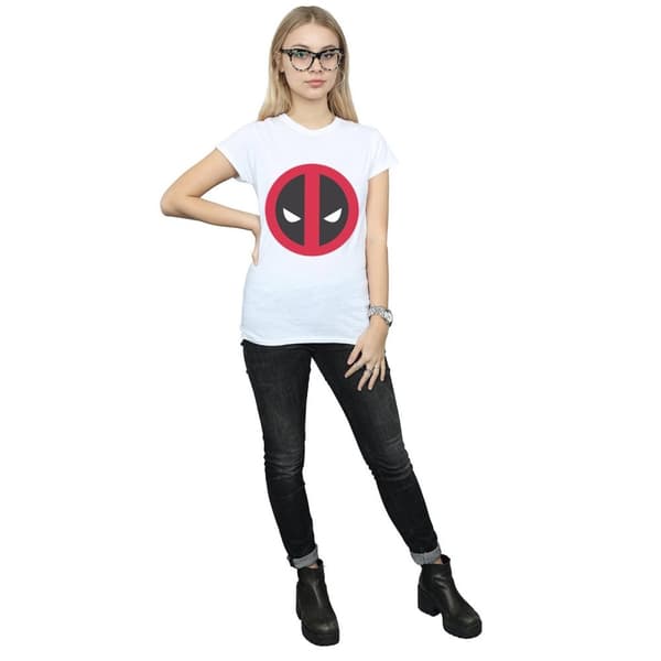 Marvel Dam/Tjej - Deadpool - T-shirt i bomull med stor ren logotyp