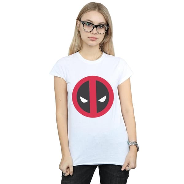 Marvel Dam/Tjej - Deadpool - T-shirt i bomull med stor ren logotyp