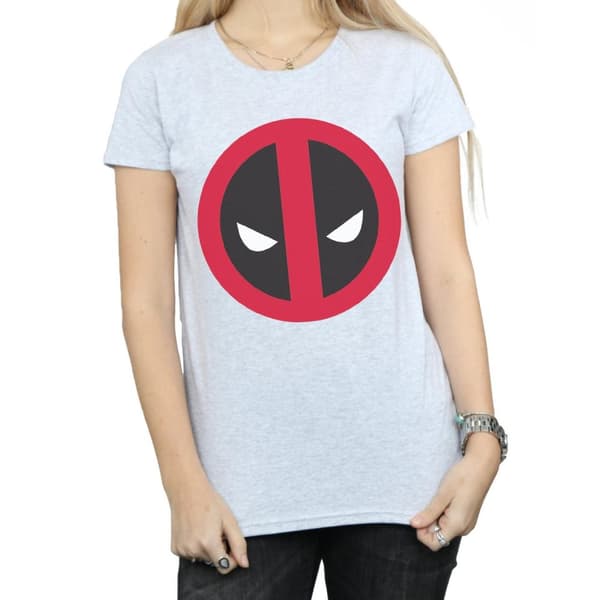 Marvel Dam/Tjej - Deadpool - T-shirt i bomull med stor ren logotyp
