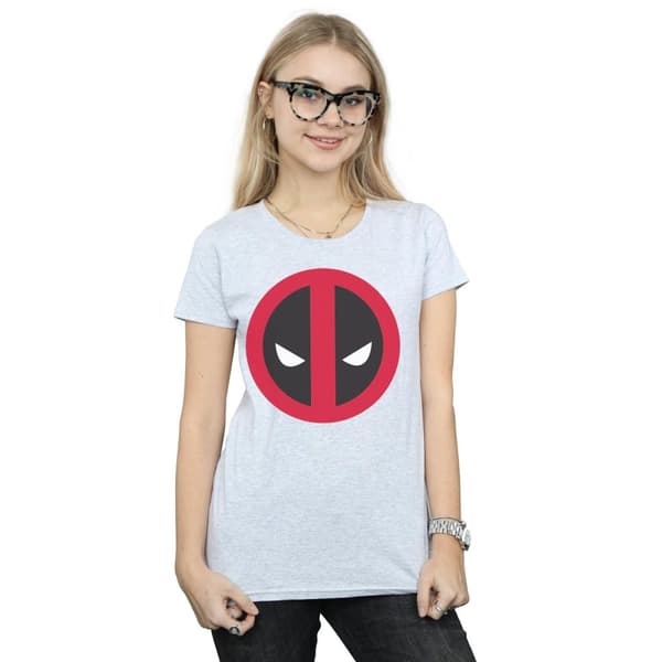 Marvel Dam/Tjej - Deadpool - T-shirt i bomull med stor ren logotyp