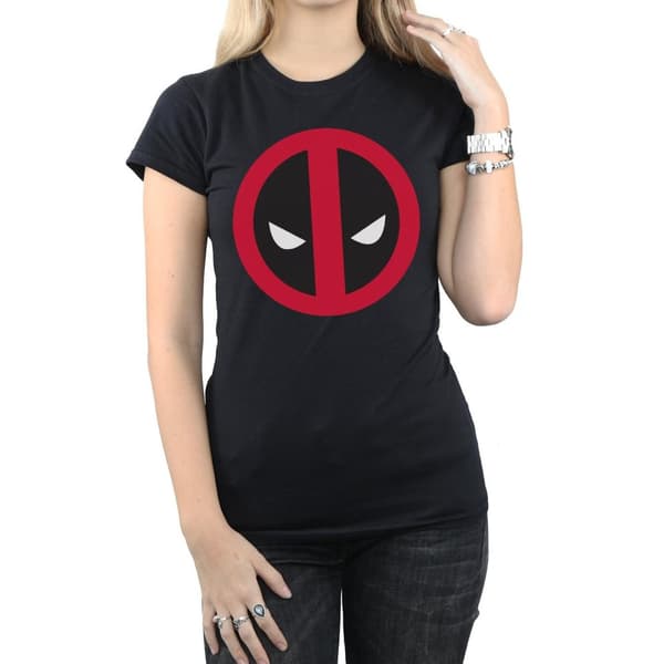 Marvel Dam/Tjej - Deadpool - T-shirt i bomull med stor ren logotyp