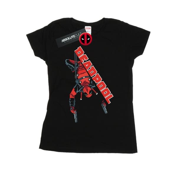 Marvel Dam/Tjej Deadpool Hang Split T-shirt i bomull Black S