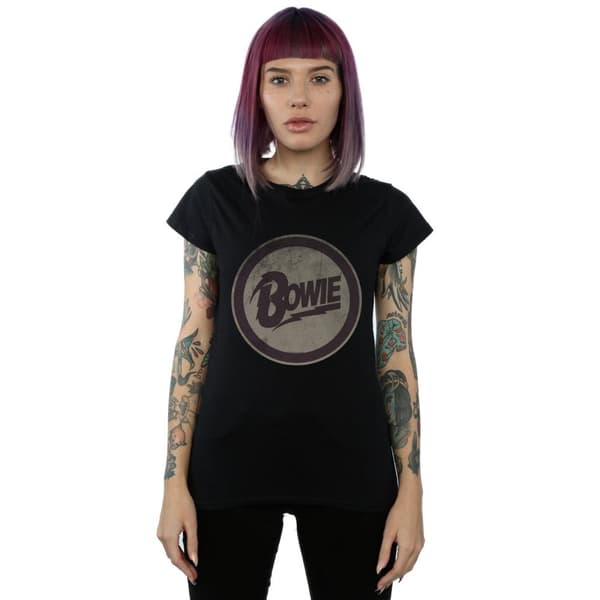 David Bowie Womens/Ladies Circle Logo Cotton T-Shirt