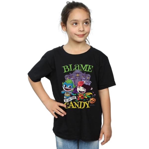 DC Comics Girls Super Friends Blame It On The Candy Cotton T-Shirt