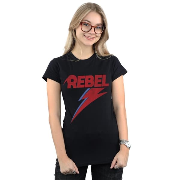 David Bowie Womens/Ladies Distressed Rebel Cotton T-Shirt