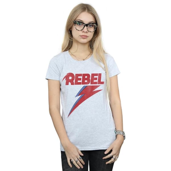 David Bowie Womens/Ladies Distressed Rebel Cotton T-Shirt