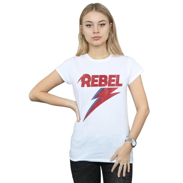 David Bowie Womens/Ladies Distressed Rebel Cotton T-Shirt