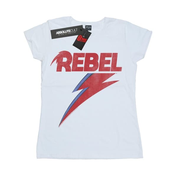 David Bowie Womens/Ladies Distressed Rebel Cotton T-Shirt