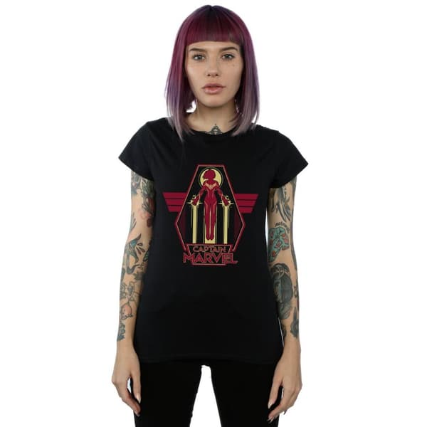 Marvel Womens/Ladies Captain Marvel Flying Warrior Cotton T-Shirt