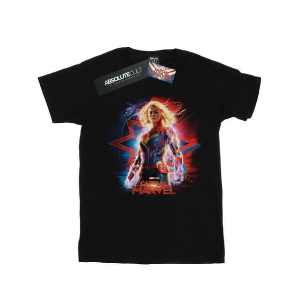 Marvel Dam/kvinnor Captain Marvel Poster Boyfriend T-shirt i bomull