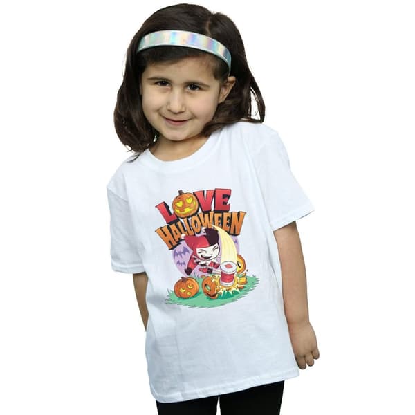 DC Comics Girls Super Friends Harley Quinn Love Halloween T-shirt i bomull