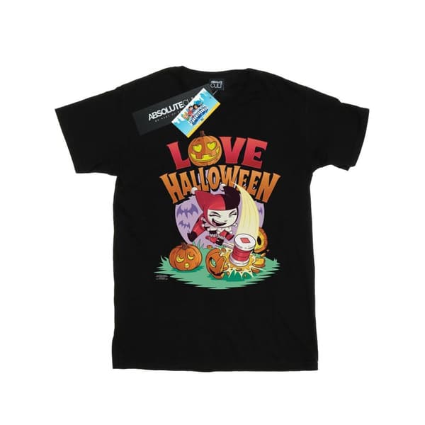 DC Comics Girls Super Friends Harley Quinn Love Halloween T-shirt i bomull