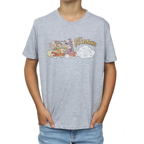 The Flintstones Boys Family Car Distressed T-Shirt