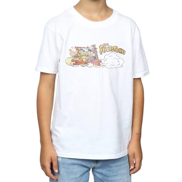 The Flintstones T-shirt med tryck för pojkar Family Car