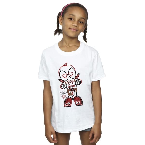 Marvel T-shirt i bomull för flickor med Deadpool Love Beam-linje