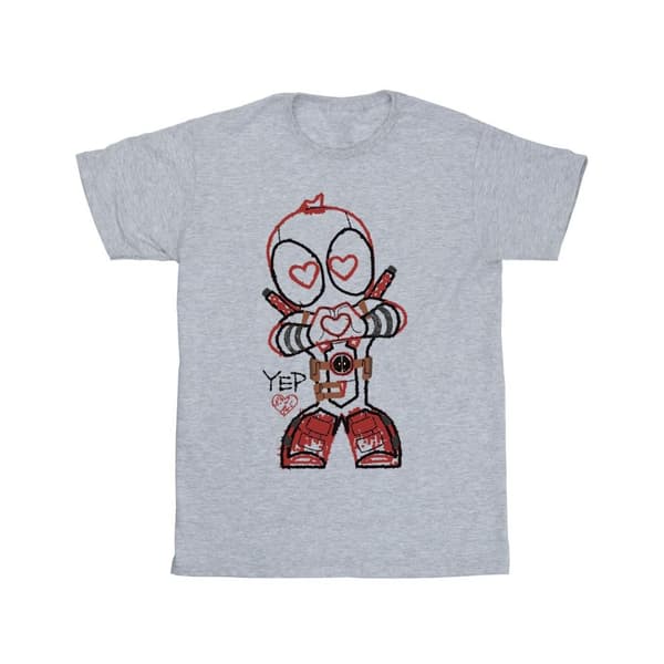 Marvel T-shirt i bomull för flickor med Deadpool Love Beam-linje
