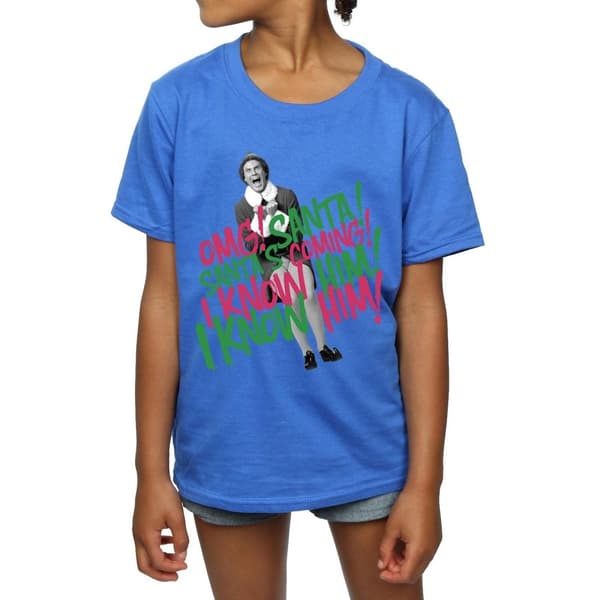 Elf T-shirt i bomull för flickor Santa´s Coming