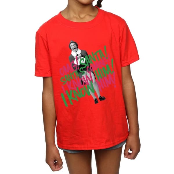 Elf T-shirt i bomull för flickor Santa´s Coming