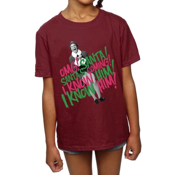 Elf T-shirt i bomull för flickor Santa´s Coming