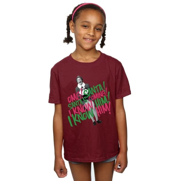 Elf T-shirt i bomull för flickor Santa´s Coming