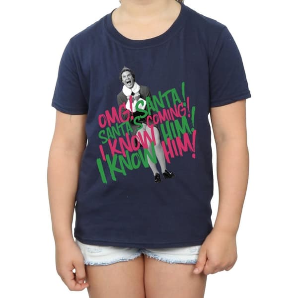 Elf Girls Santa´s Coming Cotton T-Shirt