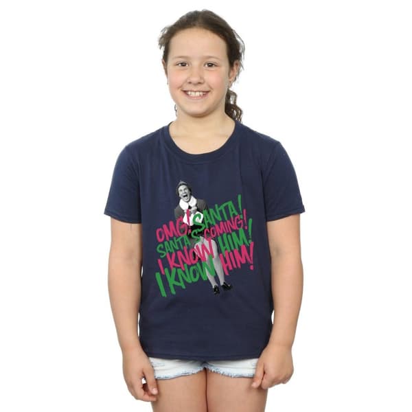 Elf Girls Santa´s Coming Cotton T-Shirt