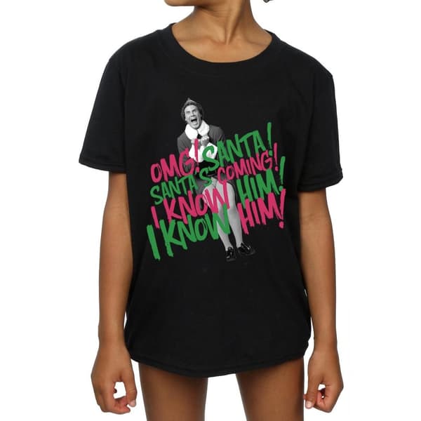 Elf T-shirt i bomull för flickor Santa´s Coming