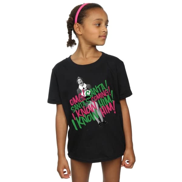 Elf T-shirt i bomull för flickor Santa´s Coming