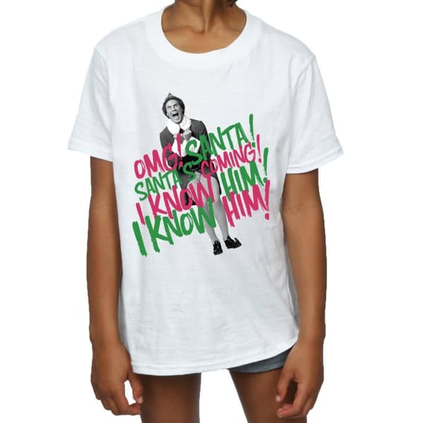 Elf Girls Santa´s Coming Cotton T-Shirt