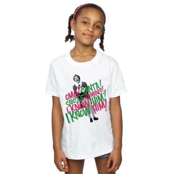 Elf Girls Santa´s Coming Cotton T-Shirt