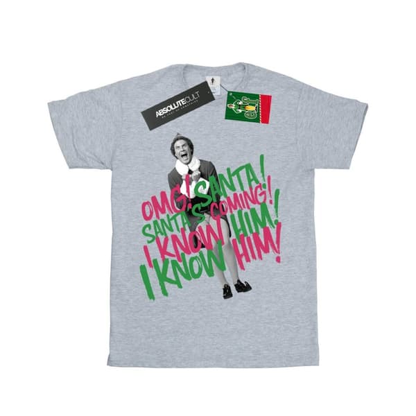 Elf T-shirt i bomull för flickor Santa´s Coming