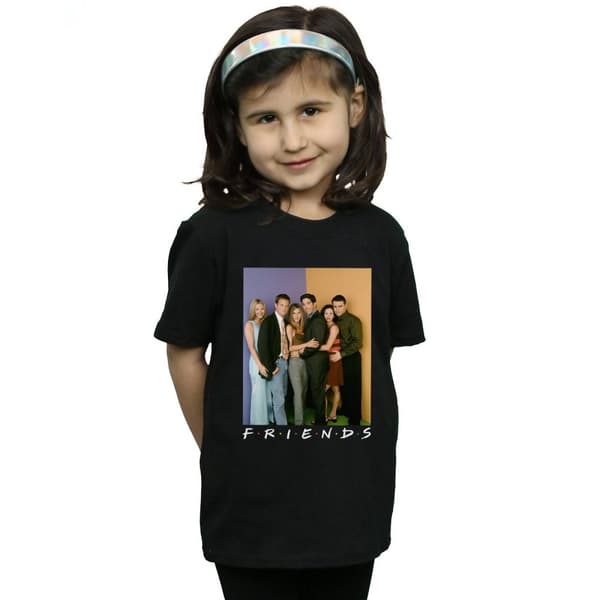 Friends T-shirt i bomull med gruppfoto för flickor