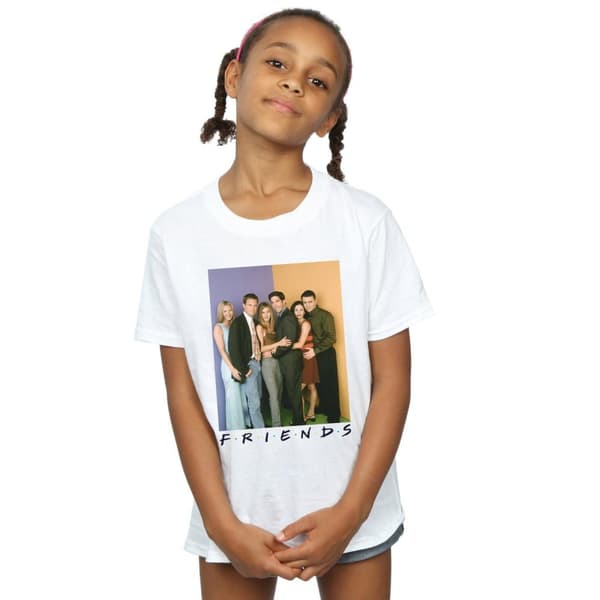 Friends T-shirt i bomull med gruppfoto för flickor