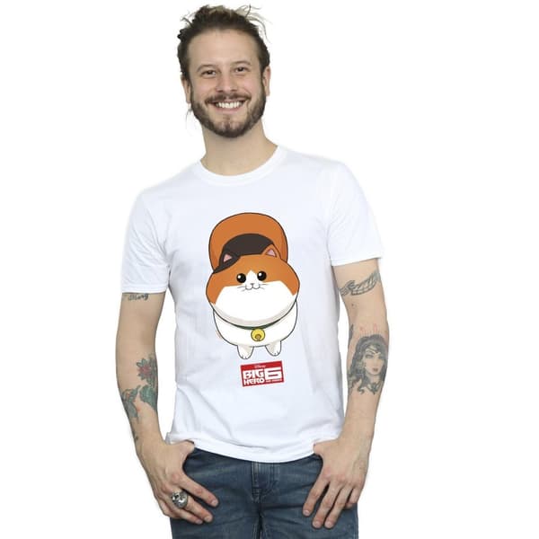 Disney Mens Big Hero 6 Baymax Kitten Face T-shirt