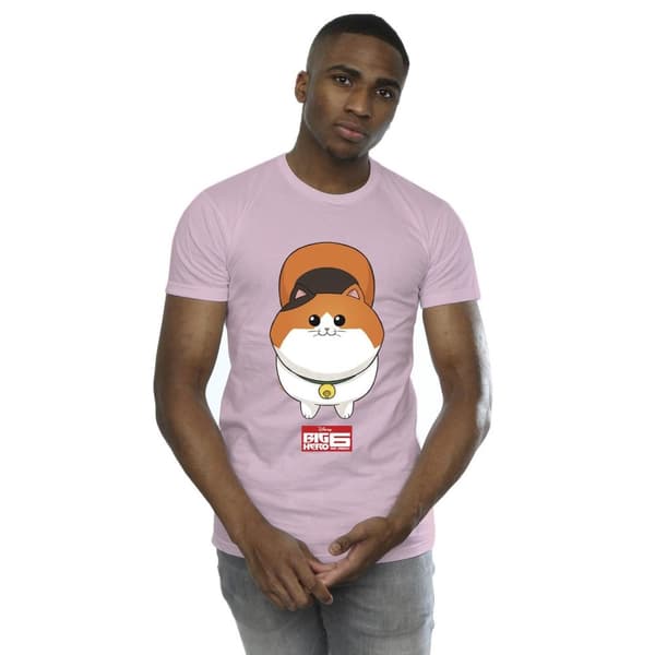 Disney Mens Big Hero 6 Baymax Kitten Face T-shirt