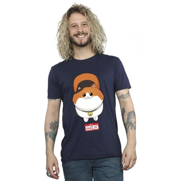 Disney Mens Big Hero 6 Baymax Kitten Face T-shirt