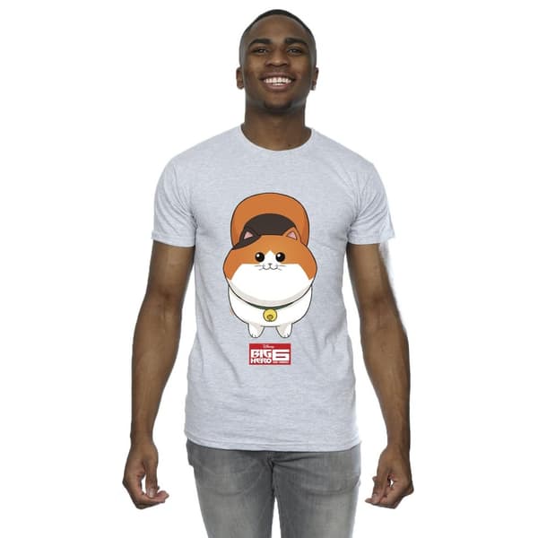 Disney Mens Big Hero 6 Baymax Kitten Face T-shirt