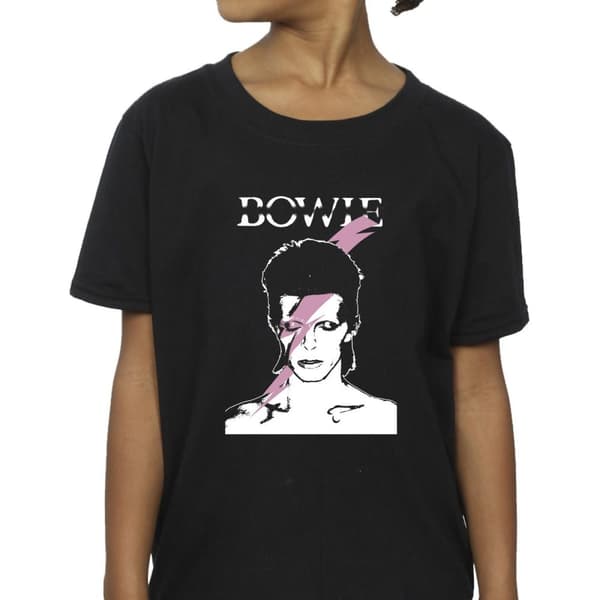 David Bowie Rosa Flash T-shirt i bomull för flickor