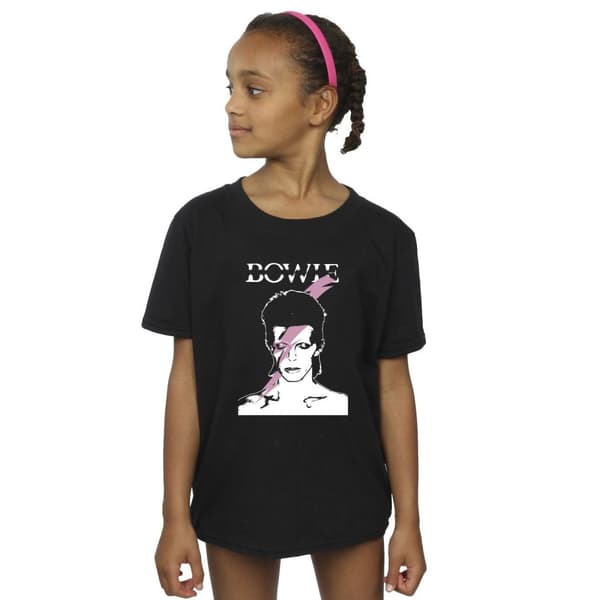 David Bowie Rosa Flash T-shirt i bomull för flickor