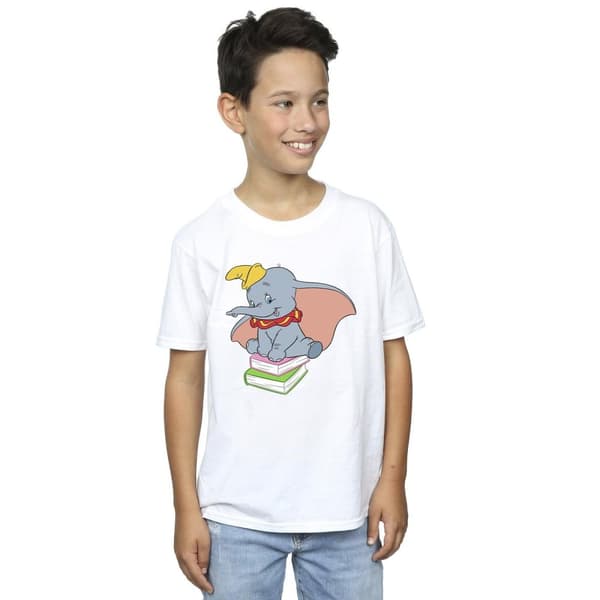 Disney T-shirt för pojkar - Dumbo sitter på böcker