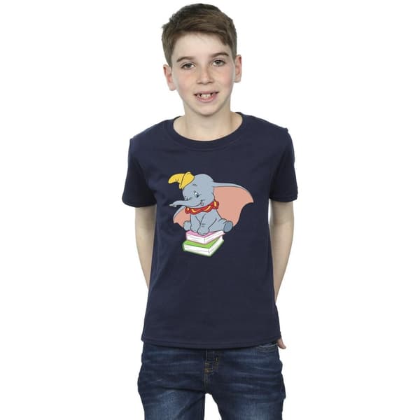 Disney T-shirt för pojkar - Dumbo sitter på böcker