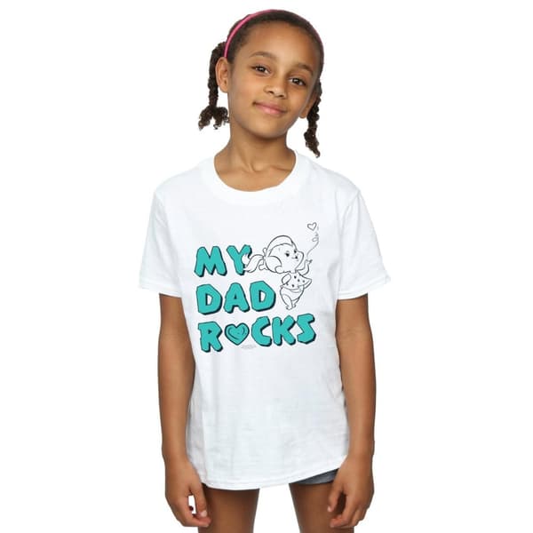 The Flintstones Girls Pebbles My Dad Rocks Cotton T-Shirt