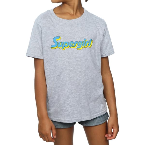 DC Comics Girls Supergirl Text Logo Cotton T-Shirt