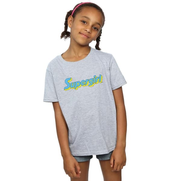 DC Comics Girls Supergirl Text Logo Cotton T-Shirt