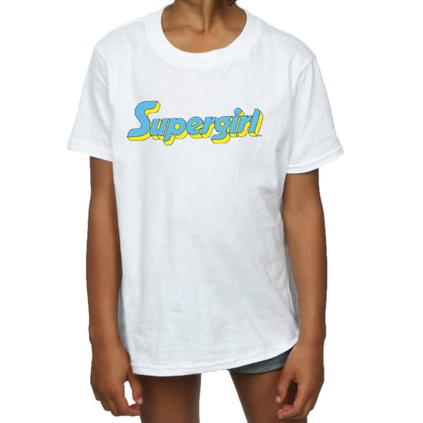 DC Comics Girls Supergirl Text Logo Cotton T-Shirt